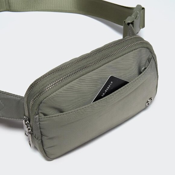 Grey Sage Water-Resistant Nylon Fanny Pack with 5 Zipper Pockets for Women - Picture 4 of 10